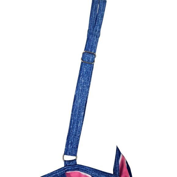 Womens Blue/Pink Tankini Swimsuit With Striped Bikini Bottoms XXL Swimwear Beach - Picture 13 of 13